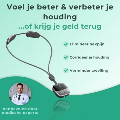 Vitalora NeckRestore™ | Slimme EMS Nekmassager voor Nekbult & Chronische Nekpijn