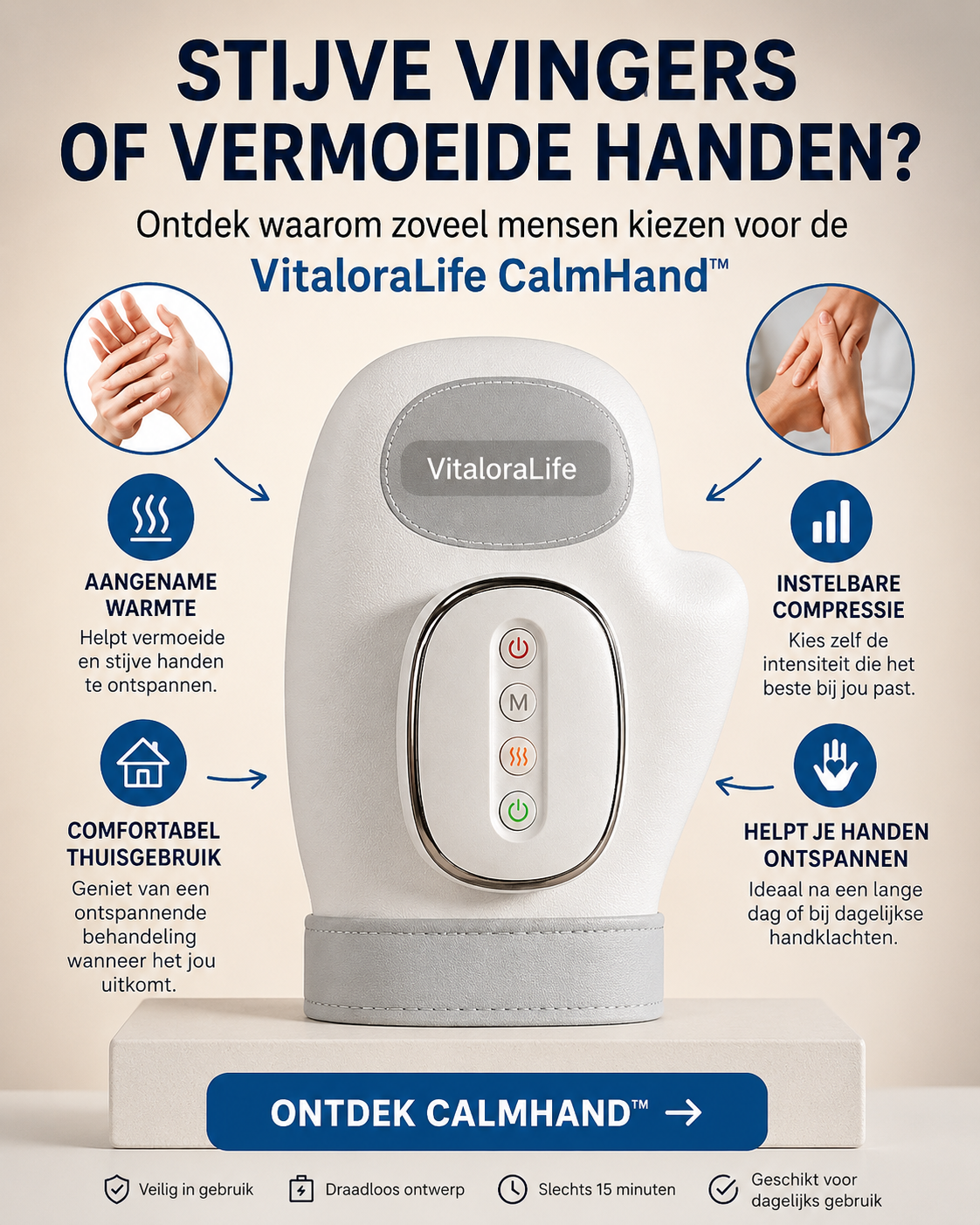 VitaloraHand Pro™| Rust Voor Je Handen, Altijd &amp; Overal – Handmassager