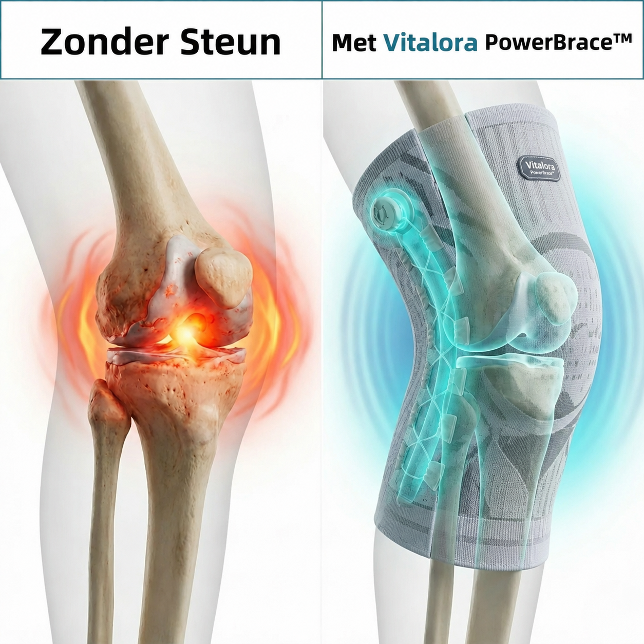 Vitalora PowerBrace™ | Verstelbare Kniebrace voor Optimale Ondersteuning en Stabiliteit