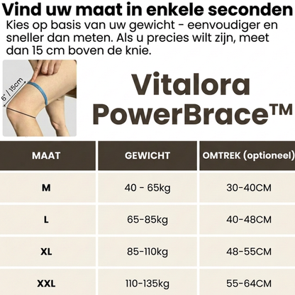 Vitalora PowerBrace™ | Verstelbare Kniebrace voor Optimale Ondersteuning en Stabiliteit